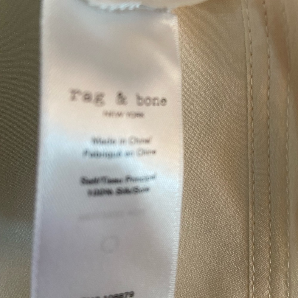 Rag & Bone Runched Ruffle Off White Blouse size 6 - Picture 4 of 16